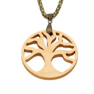 Halskette "Baum des Lebens" aus Zirbenholz
