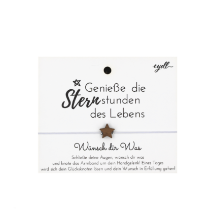 Armband mit Sternanhaenger aus Nussholz